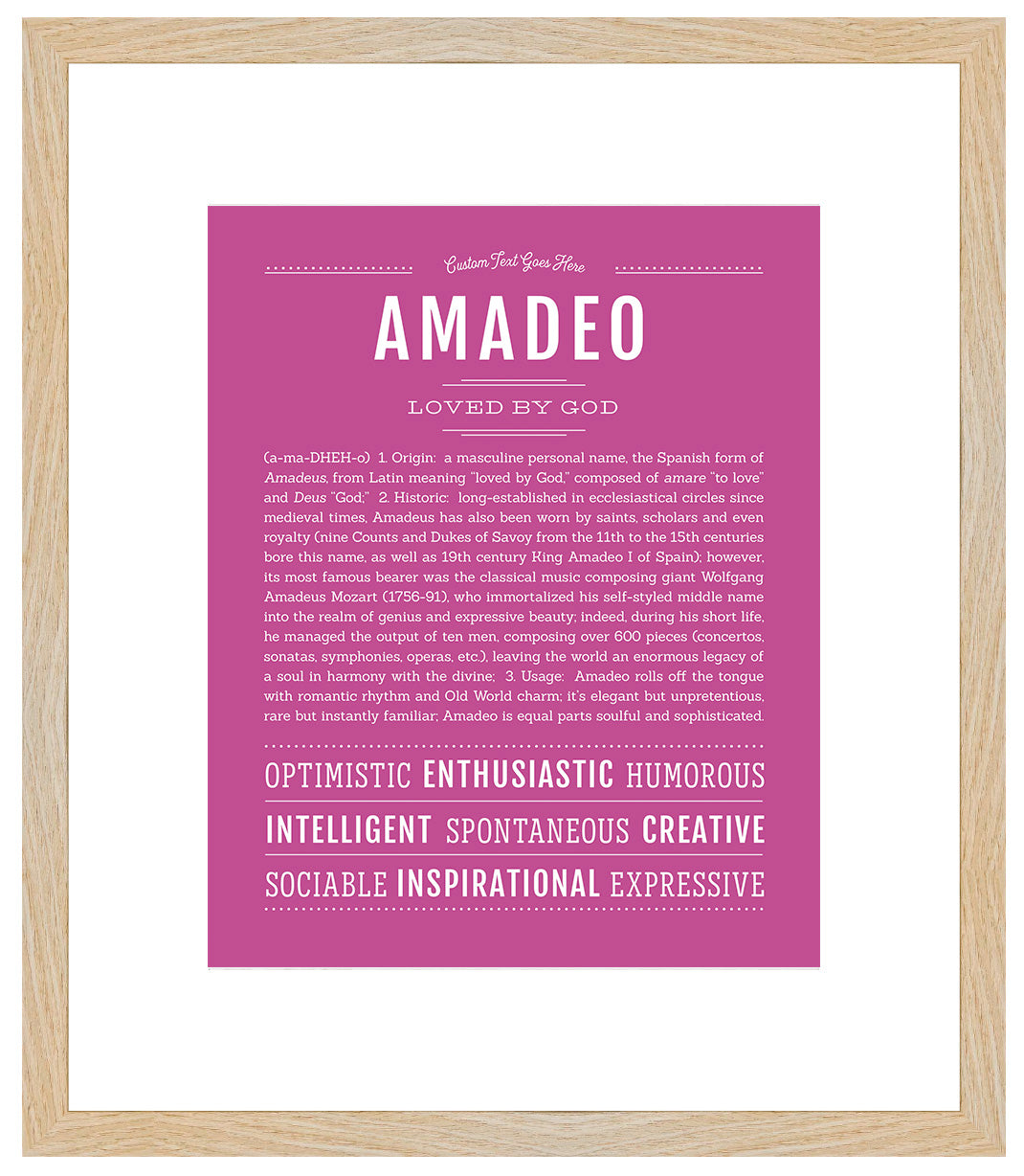 Frame Options | Dark Pink | Maple Frame, Matted