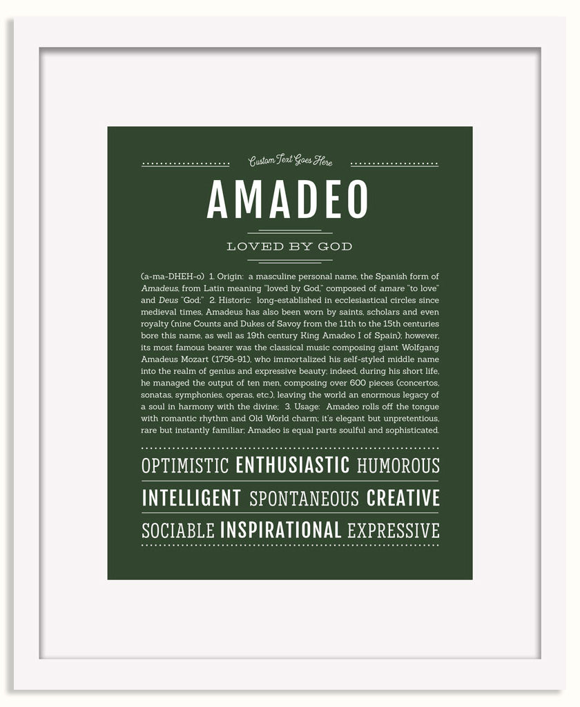 Frame Options | Deep Forest | White Frame, Matted