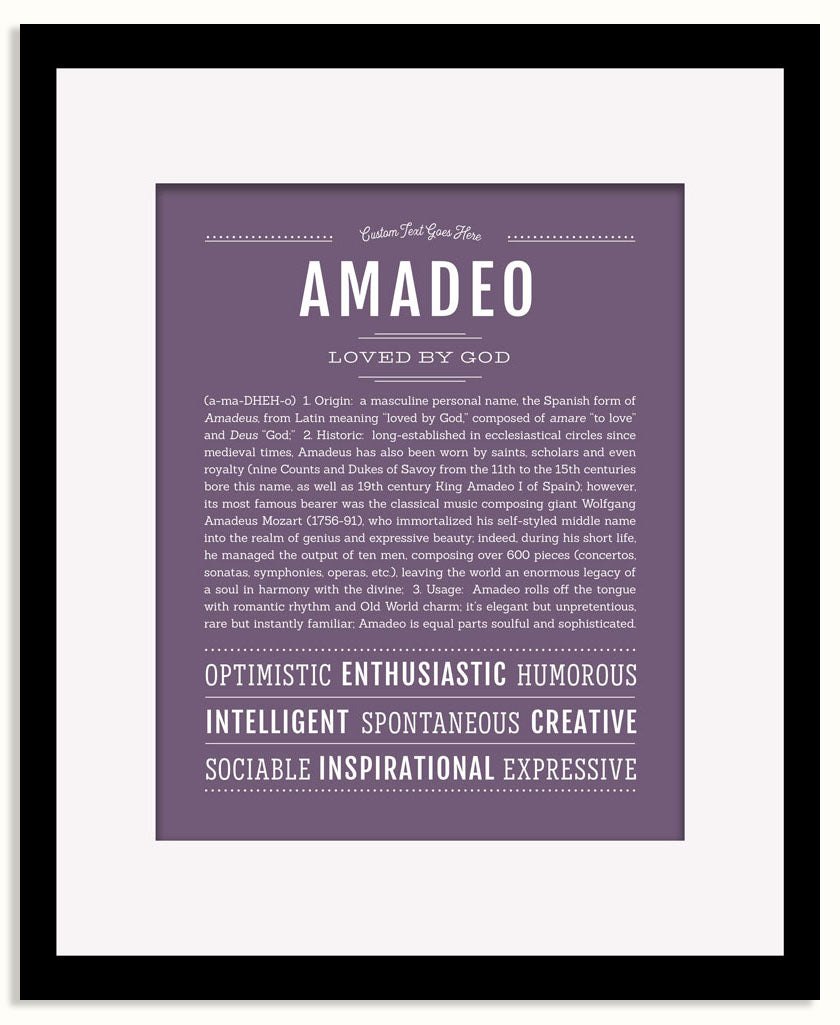 Frame Options | Deep Purple | Black Frame, Matted