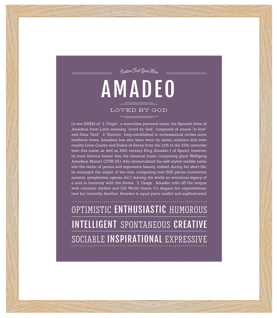 Frame Options | Deep Purple | Maple Frame, Matted