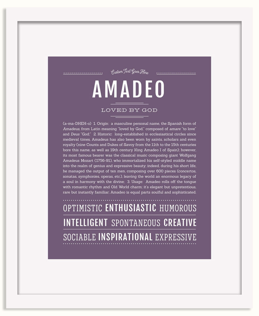 Frame Options | Deep Purple | White Frame, Matted