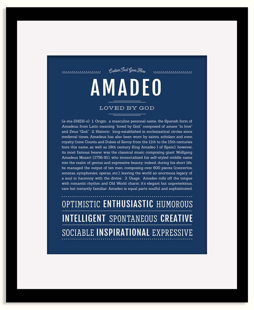 Frame Options | Midnight Blue | Black Frame, Matted