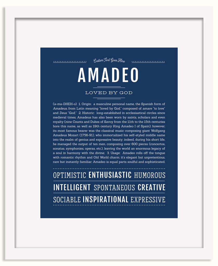 Frame Options | Midnight Blue | White Frame, Matted