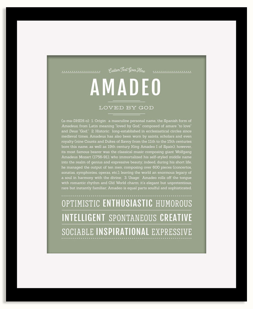 Frame Options | Sage | Black Frame, Matted