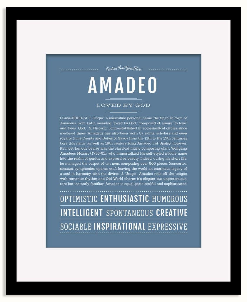 Frame Options | Steele Blue | Black Frame, Matted
