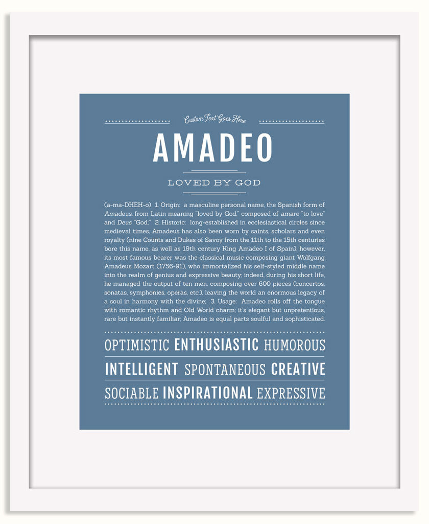 Frame Options | Steele Blue | White Frame, Matted