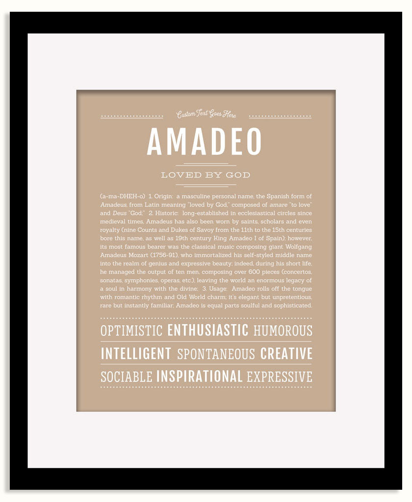 Frame Options | Tan | Black Frame, Matted