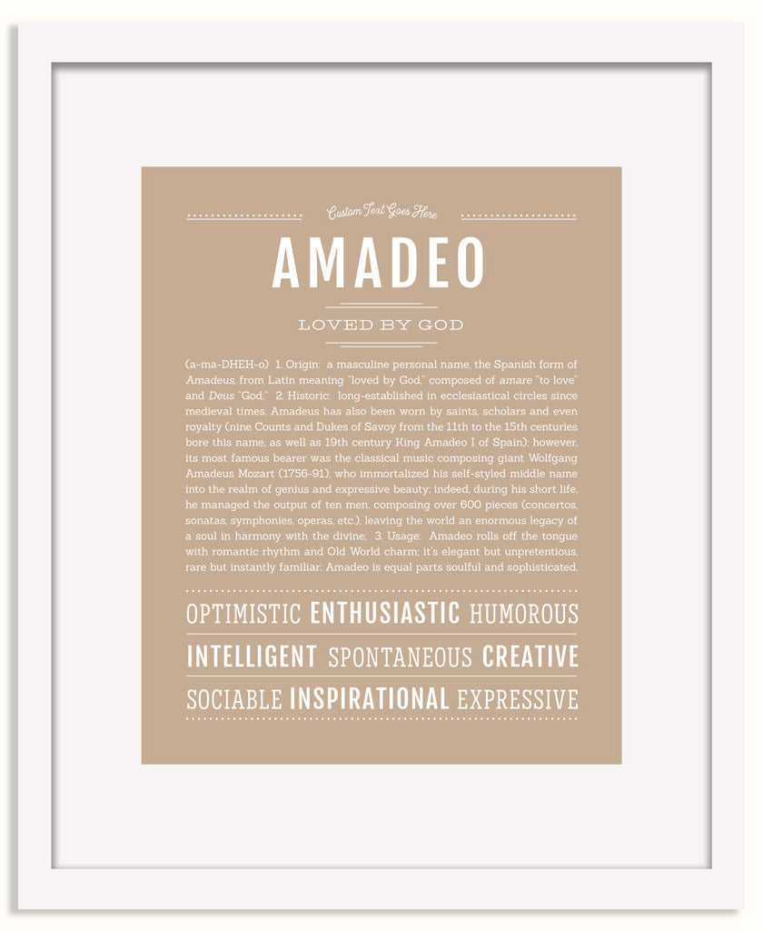 Frame Options | Tan | White Frame, Matted