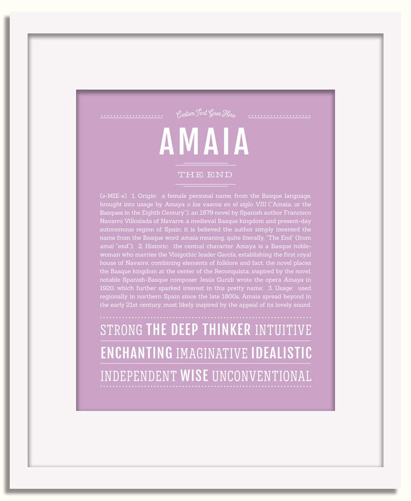 Frame Options | Lilac | White Frame, Matted