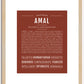 Amal (female) | Name Art Print