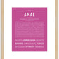 Amal (female) | Name Art Print