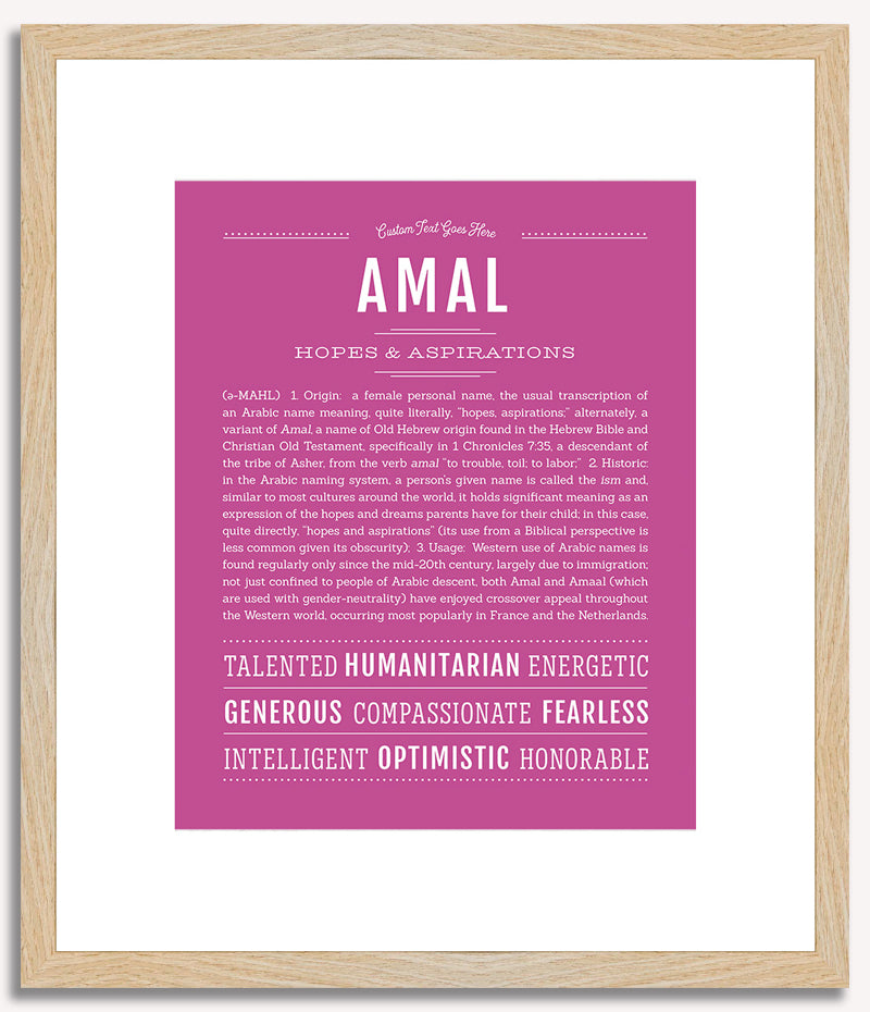 Amal (female) | Name Art Print