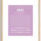 Amal (female) | Name Art Print