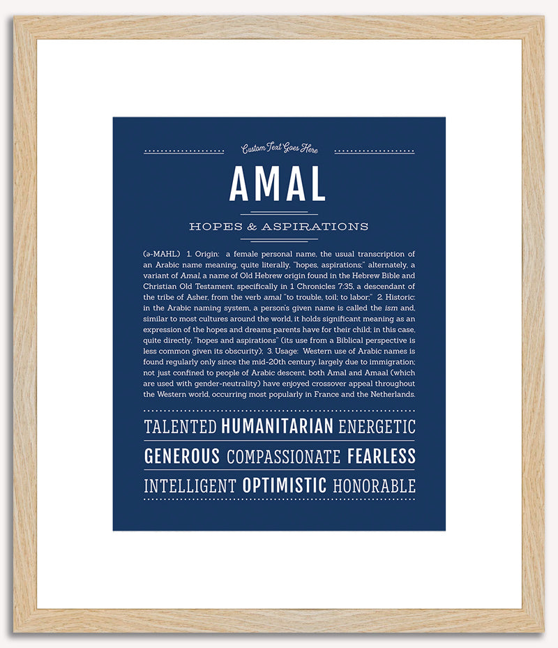 Amal (female) | Name Art Print