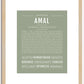 Amal (female) | Name Art Print