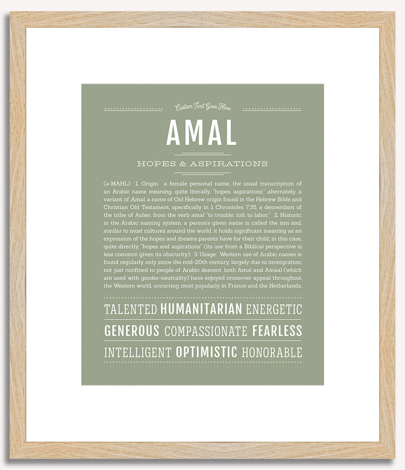 Amal (female) | Name Art Print