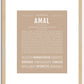 Amal (female) | Name Art Print