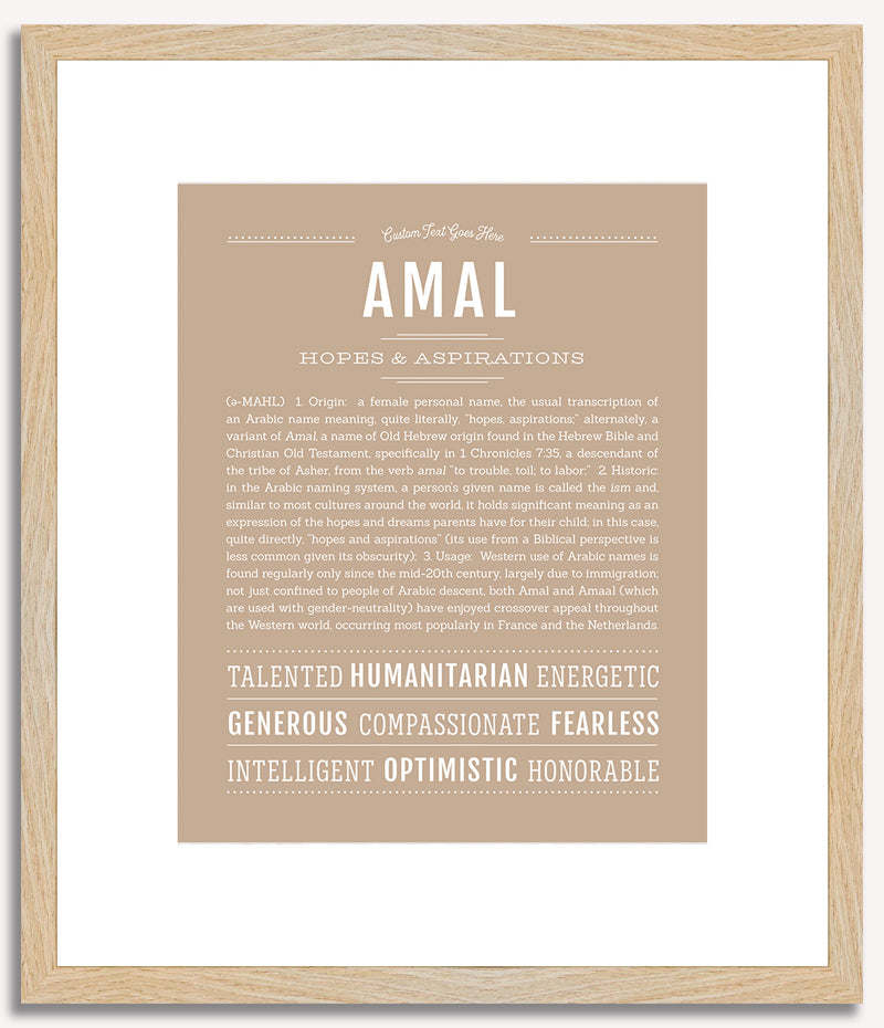 Amal (female) | Name Art Print