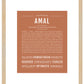 Amal (female) | Name Art Print