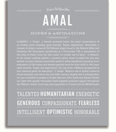 Amal Personalized Name Meaning Art Prints – Name Stories