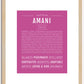 Amani | Name Art Print