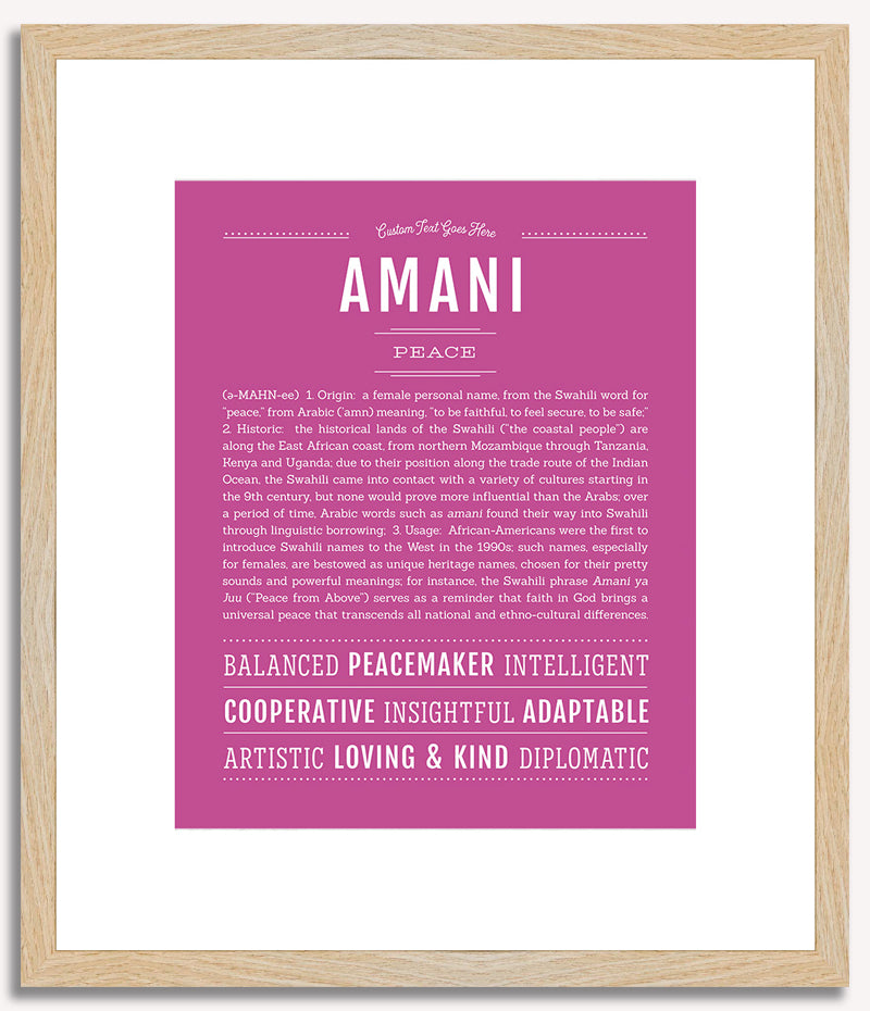 Amani | Name Art Print