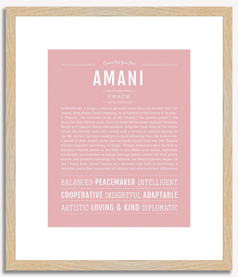 Amani | Name Art Print