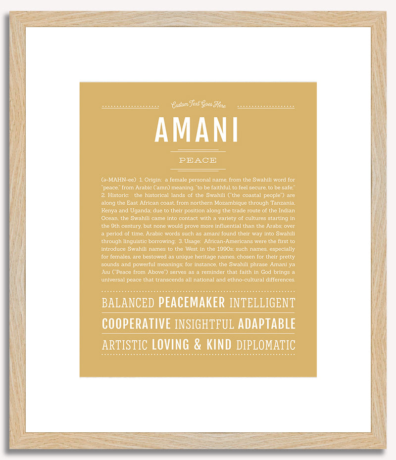 Amani | Name Art Print