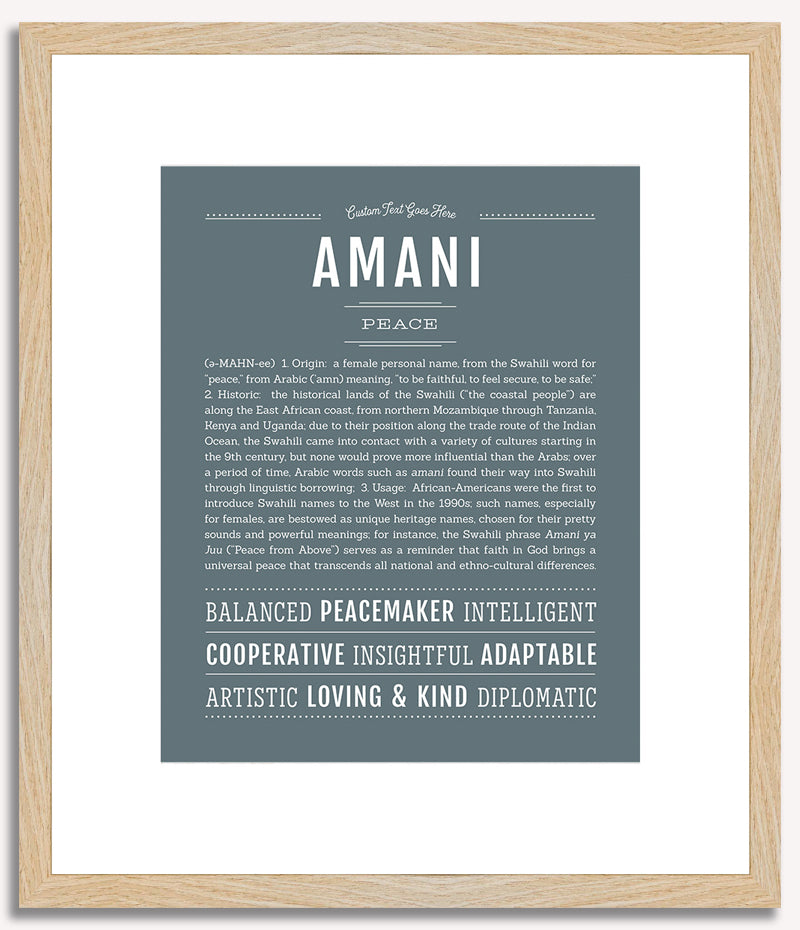 Amani | Name Art Print