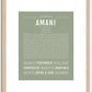 Amani | Name Art Print