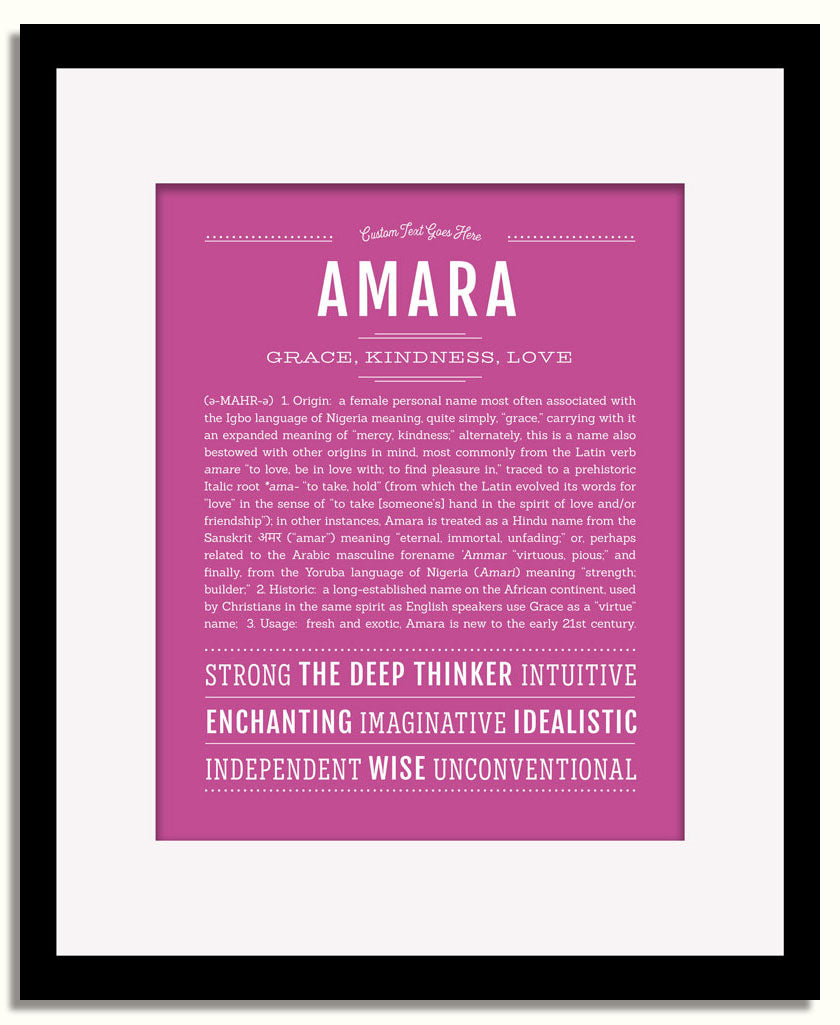 Frame Options | Dark Pink | Black Frame, Matted