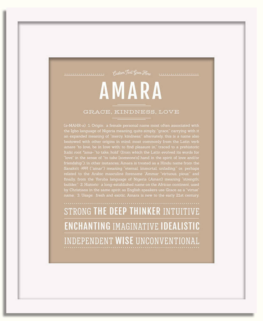 Frame Options | Tan | White Frame, Matted