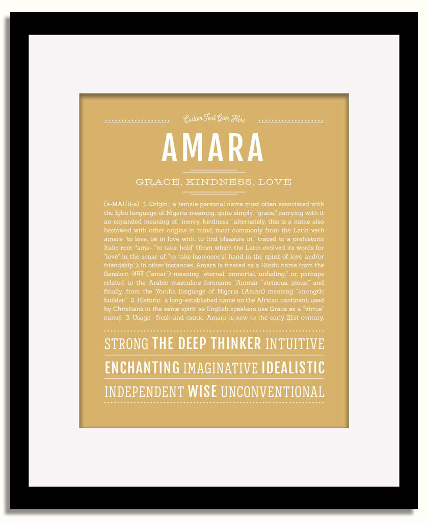 Frame Options | Matte Gold | Black Frame, Matted