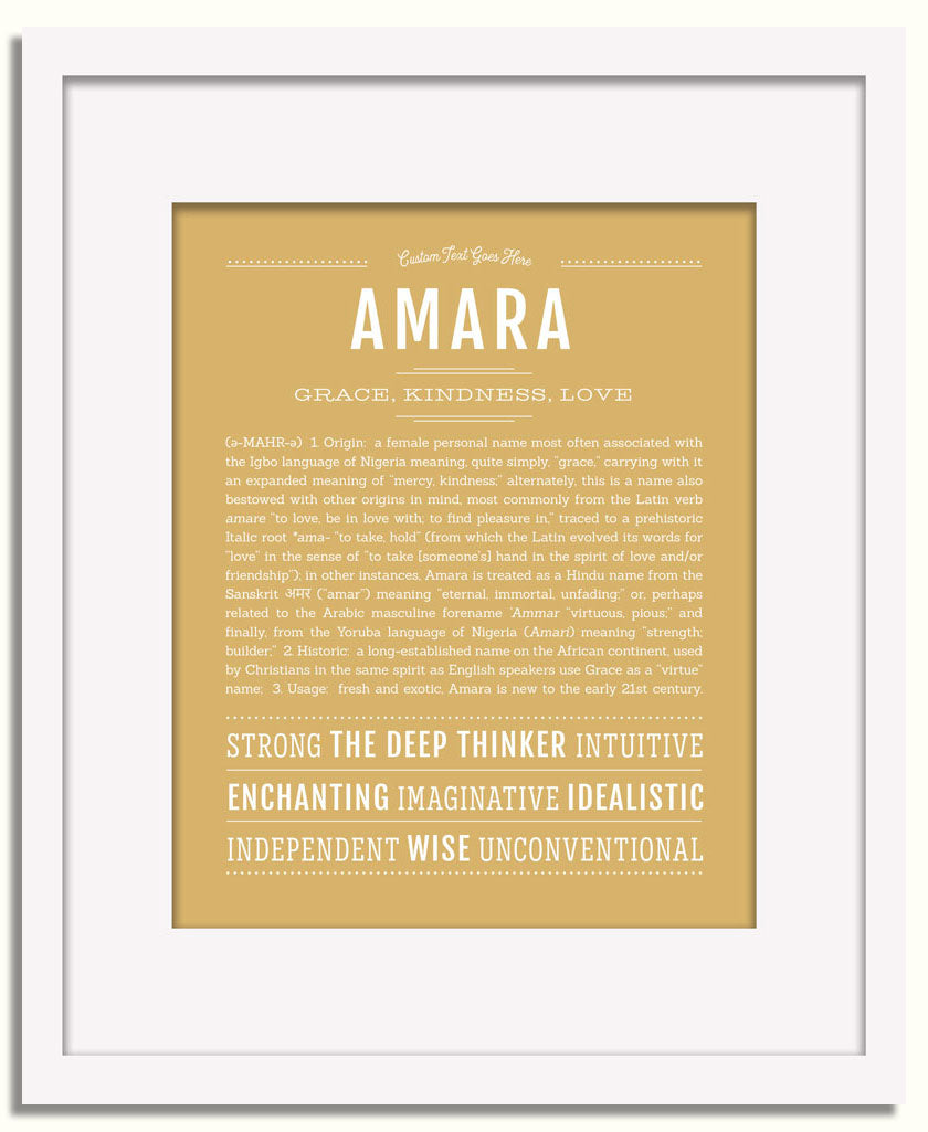 Frame Options | Matte Gold | White Frame, Matted