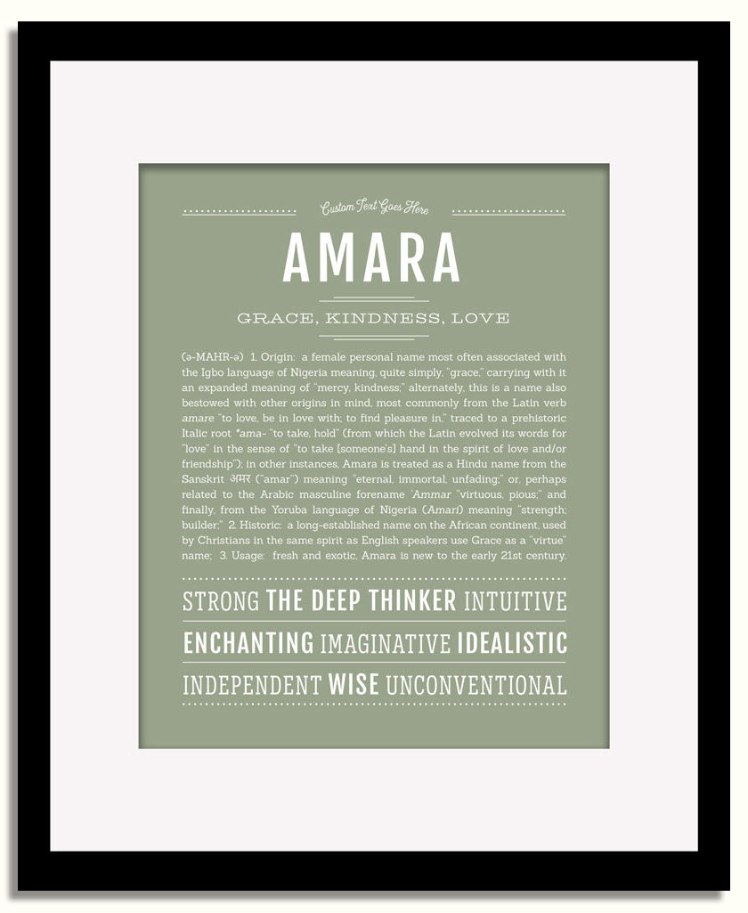 Frame Options | Sage | Black Frame, Matted