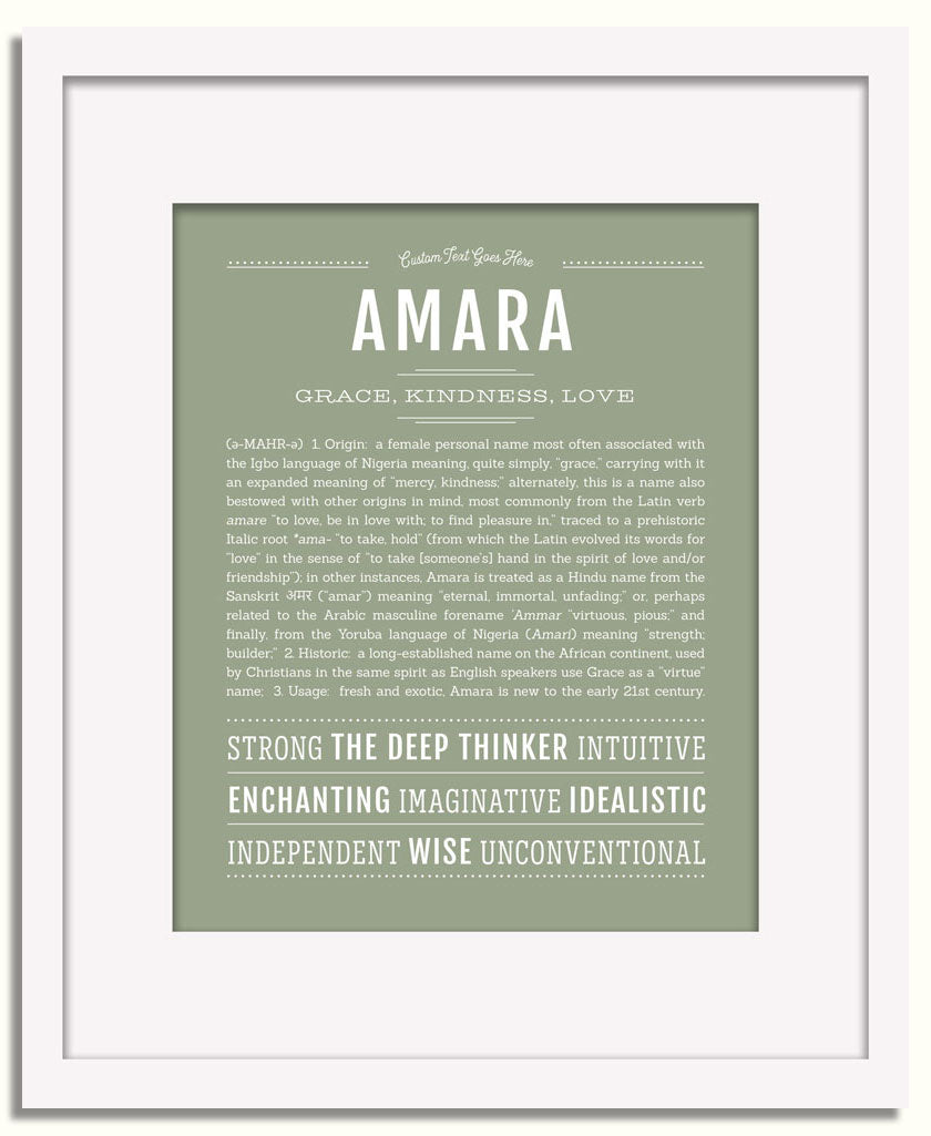 Frame Options | Sage | White Frame, Matted