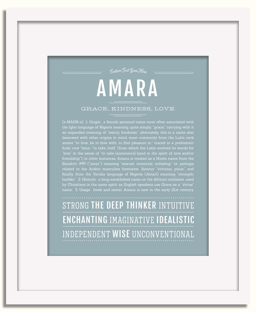 Frame Options | Powder Blue | White Frame, Matted