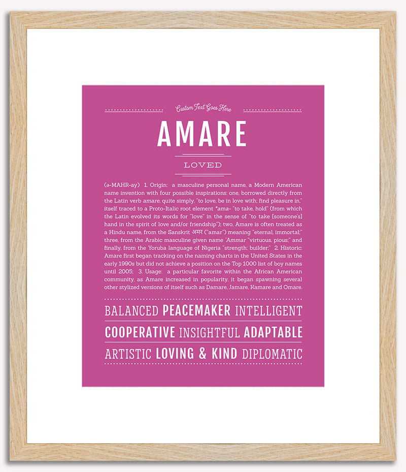 Amare | Name Art Print