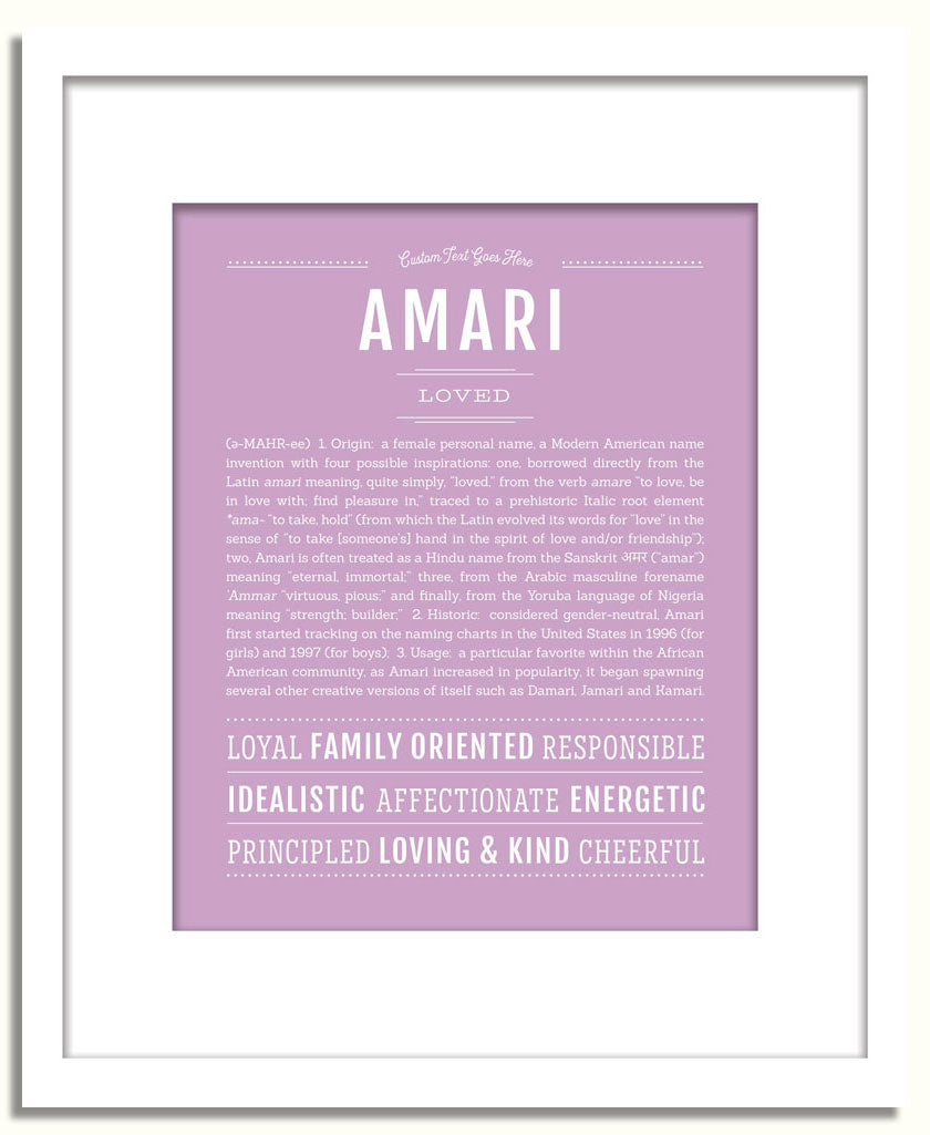 Frame Options | Lilac | White Frame, Matted