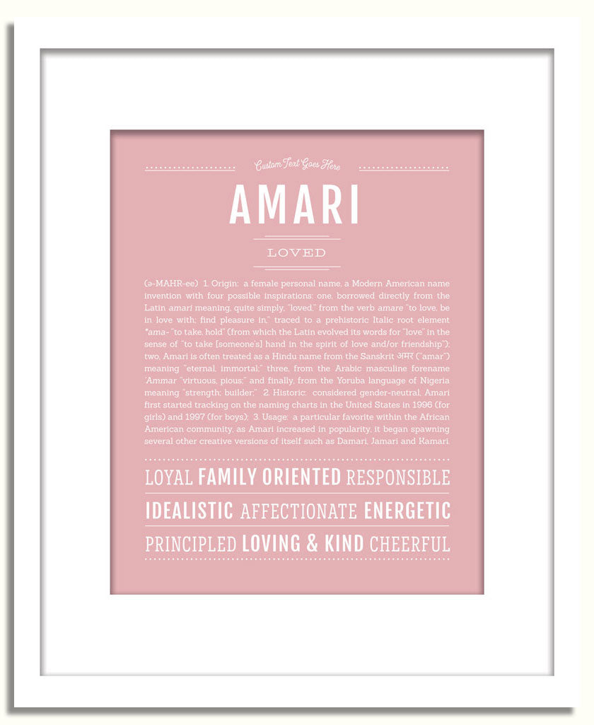 Frame Options | Dusty Rose | White Frame, Matted