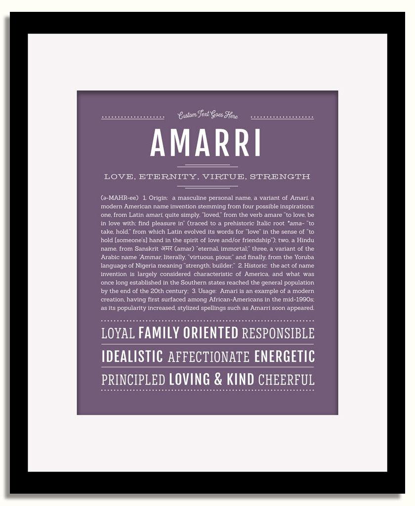 Frame Options | Deep Purple | Black Frame, Matted