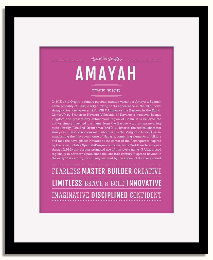 Frame Options | Dark Pink | Black Frame, Matted