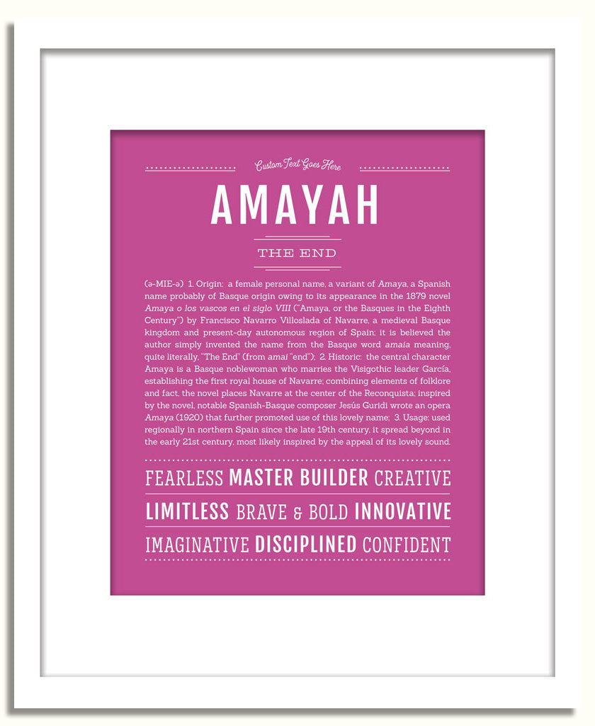 Frame Options | Dark Pink | White Frame, Matted