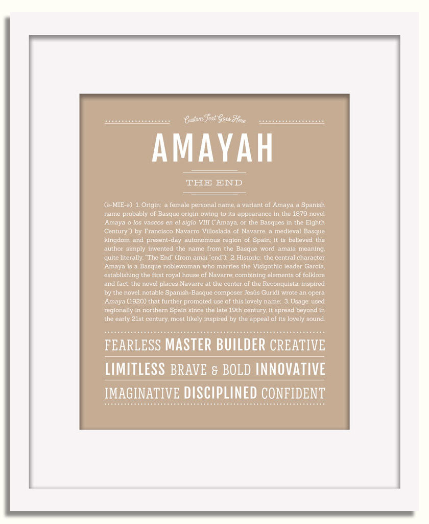 Frame Options | Tan | White Frame, Matted