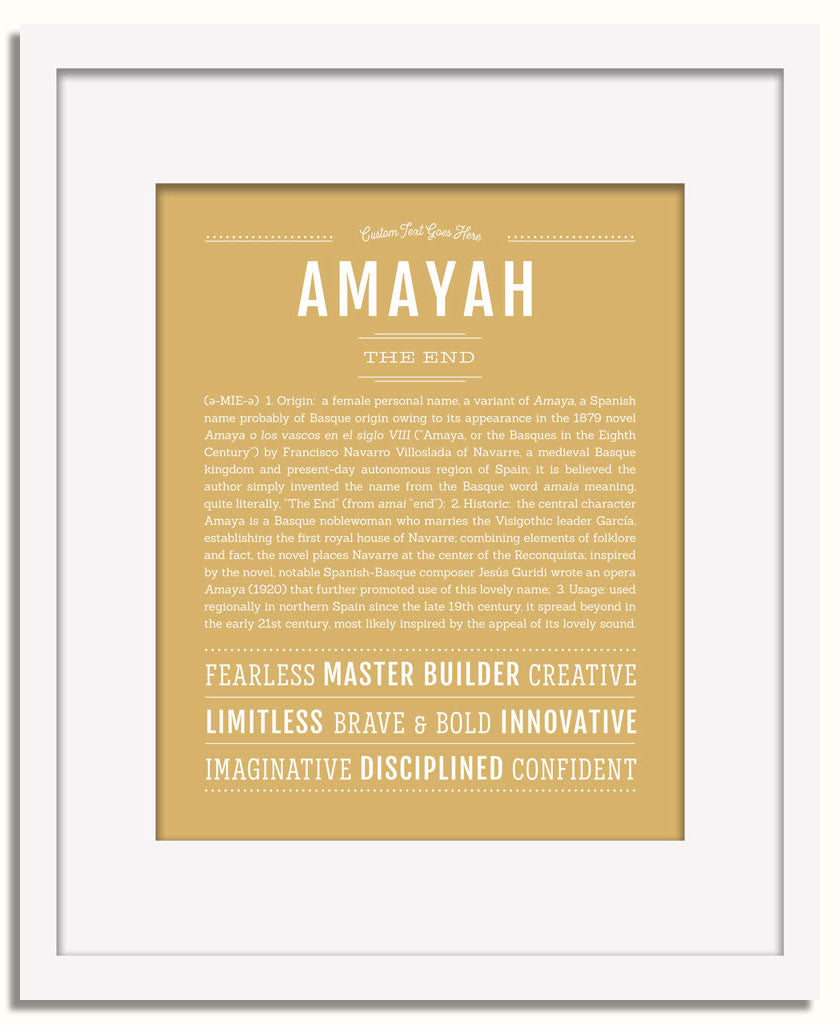 Frame Options | Matte Gold | White Frame, Matted