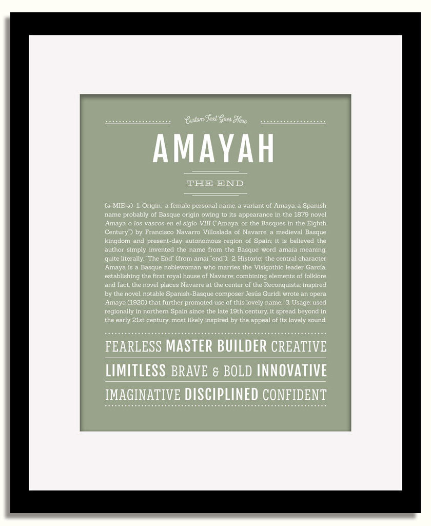 Frame Options | Sage | Black Frame, Matted