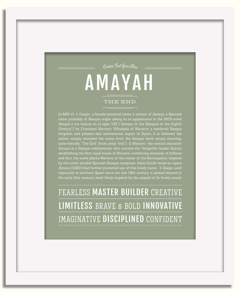 Frame Options | Sage | White Frame, Matted