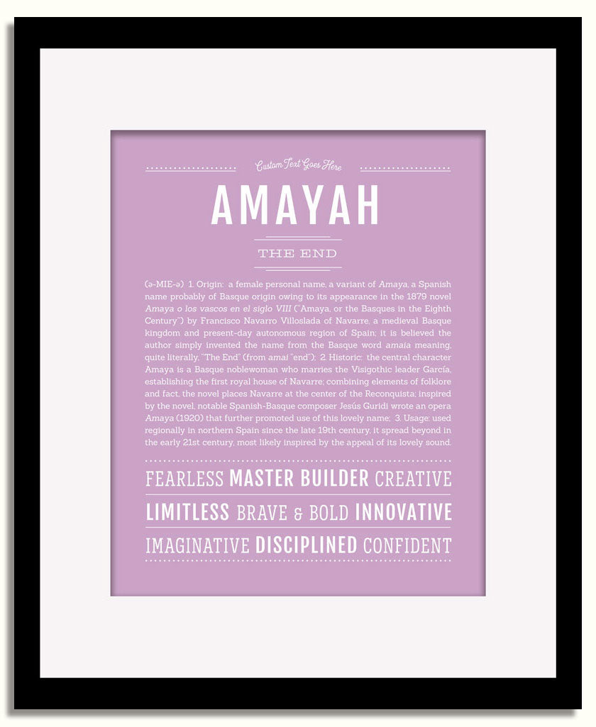 Frame Options | Lilac | Black Frame, Matted