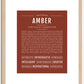 Amber | Name Art Print