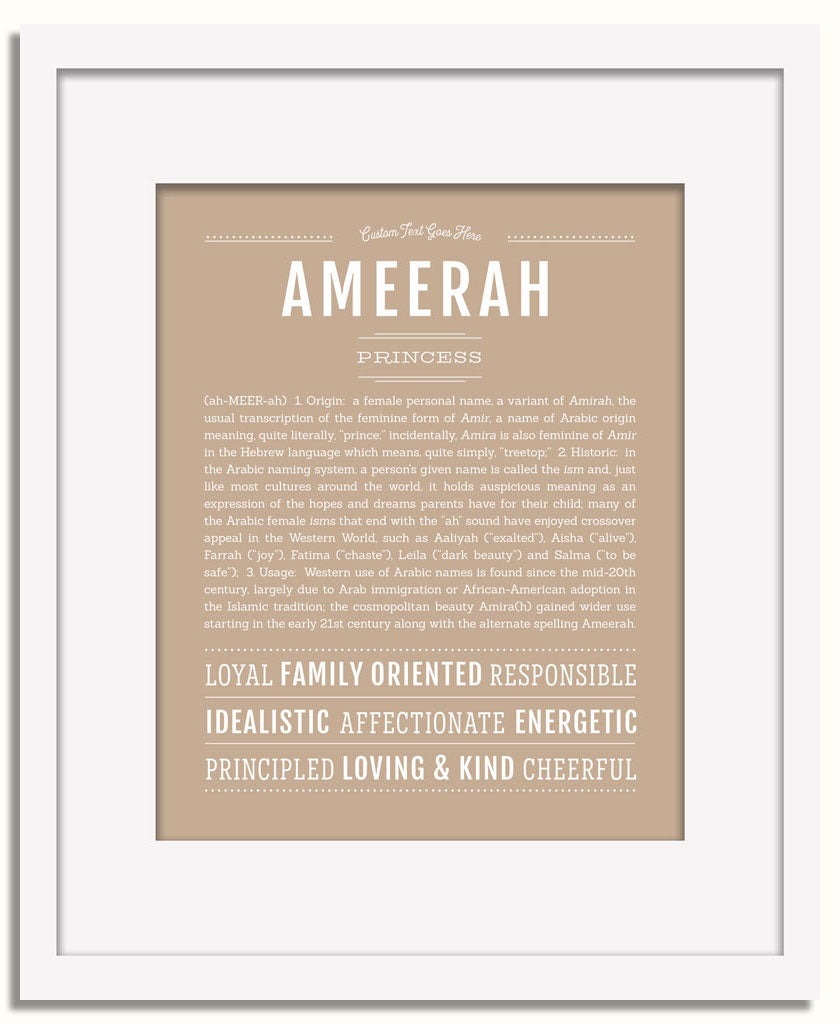 Frame Options | Tan | White Frame, Matted